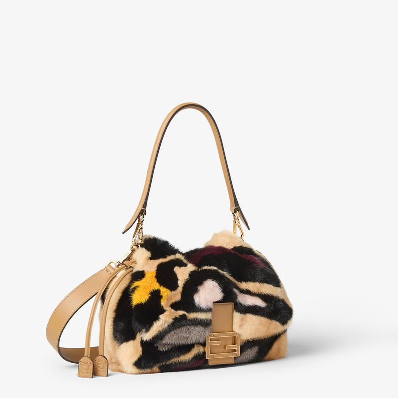 Mamma Baguette Medium Multicolor Night Butterfly inlay mink bag 3