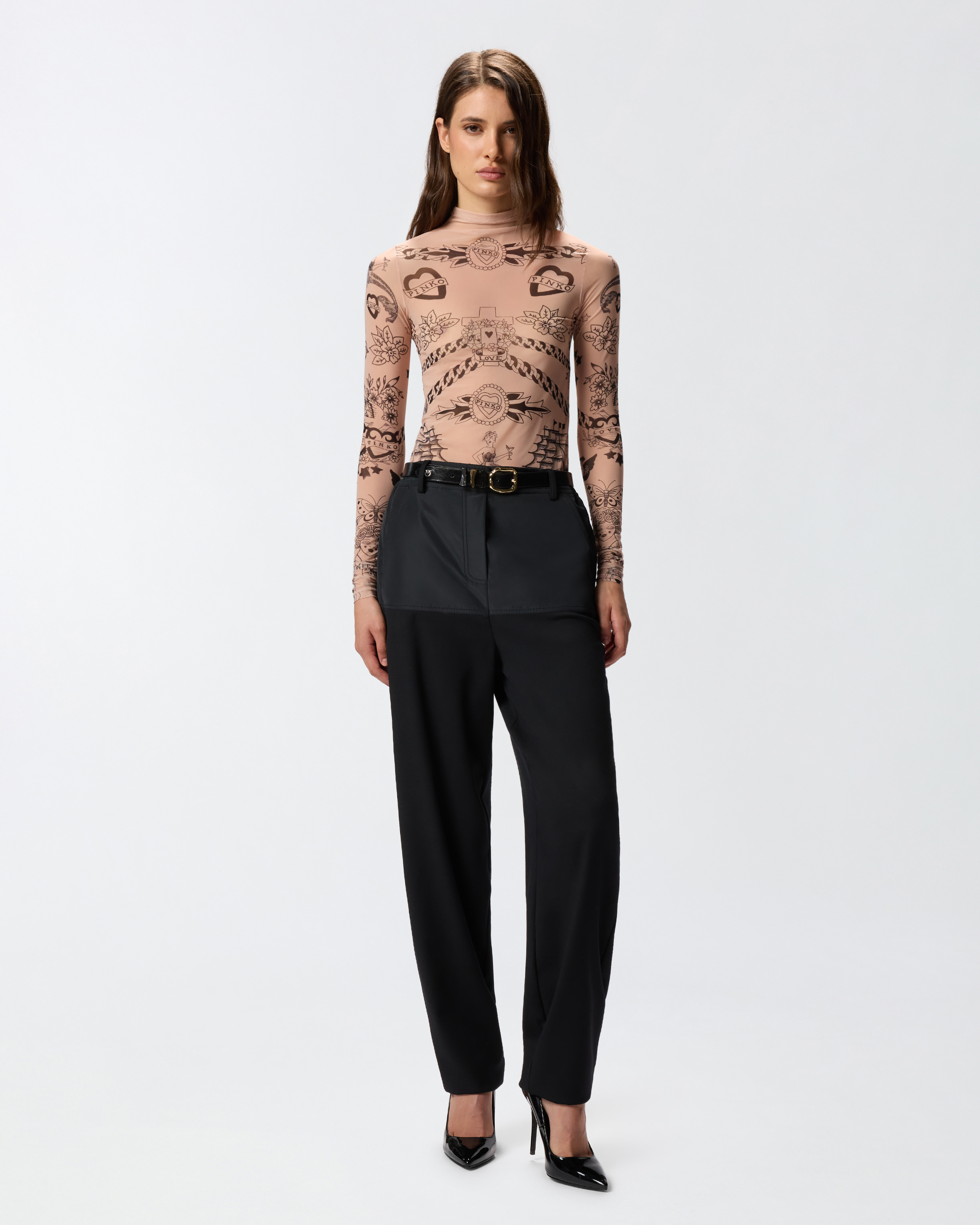 PRINTED TULLE SWEATER - 3