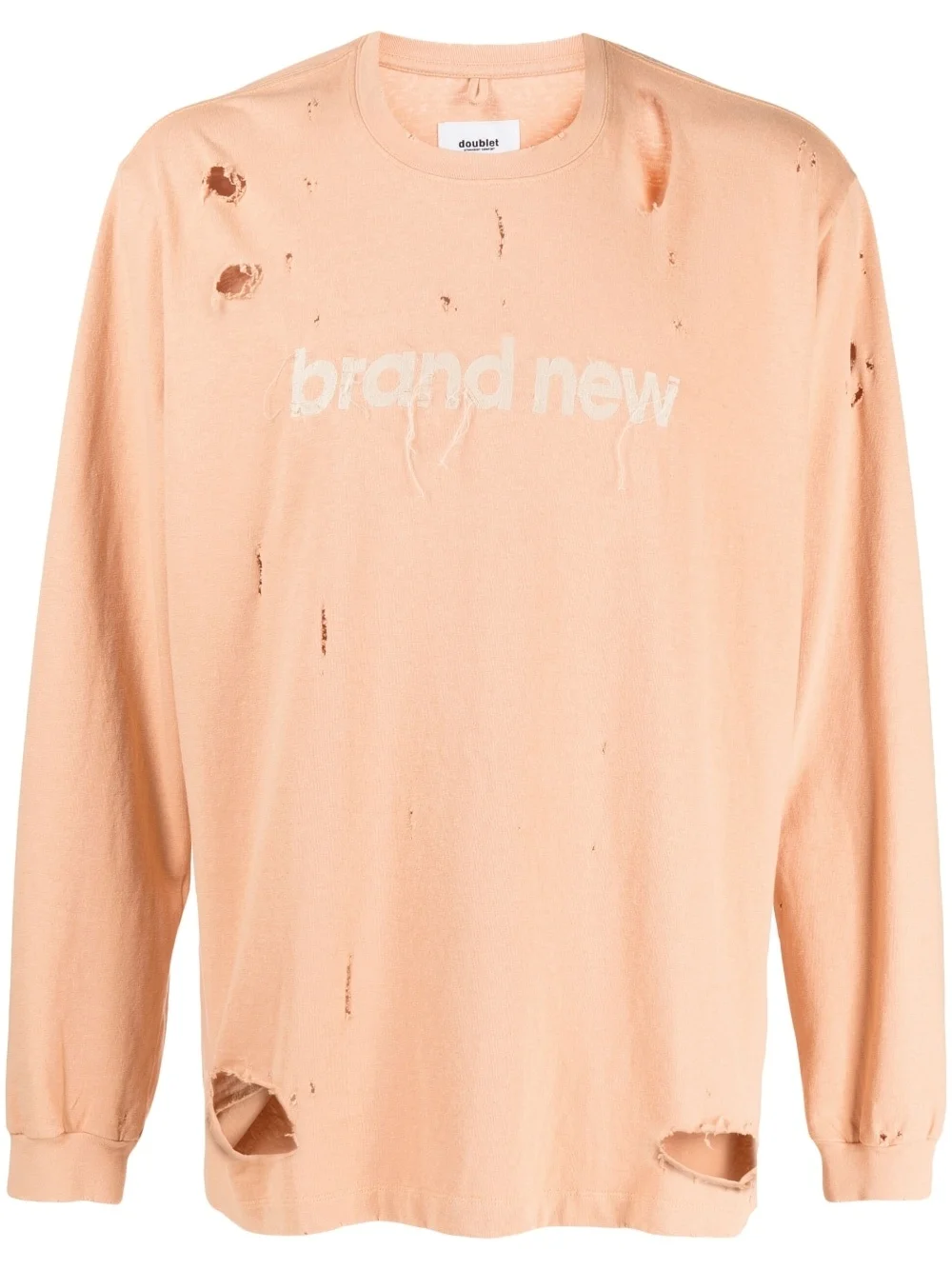 logo-print ripped-detail sweatshirt - 1
