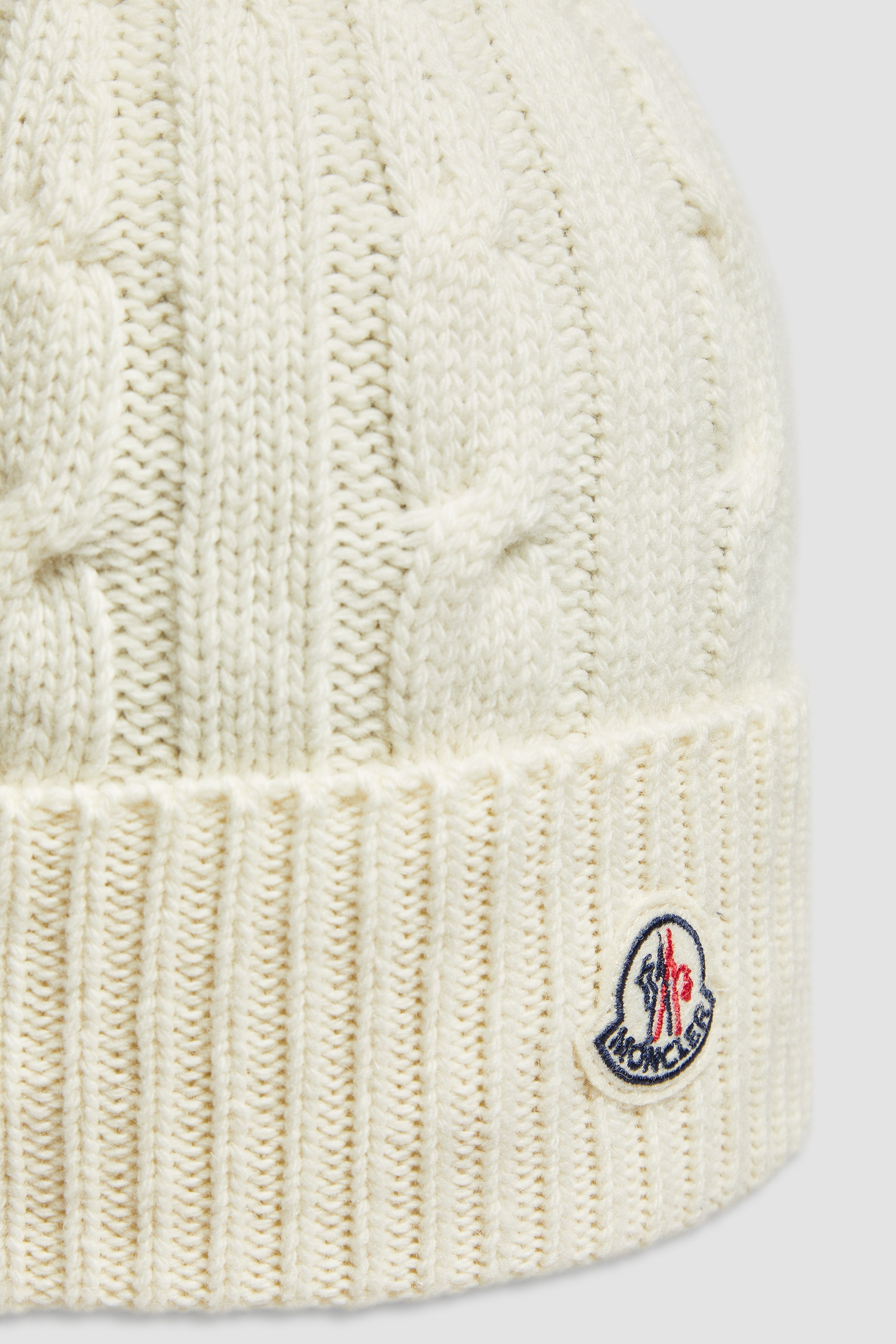Wool & Cashmere Beanie with Faux Fur Pom Pom - 3