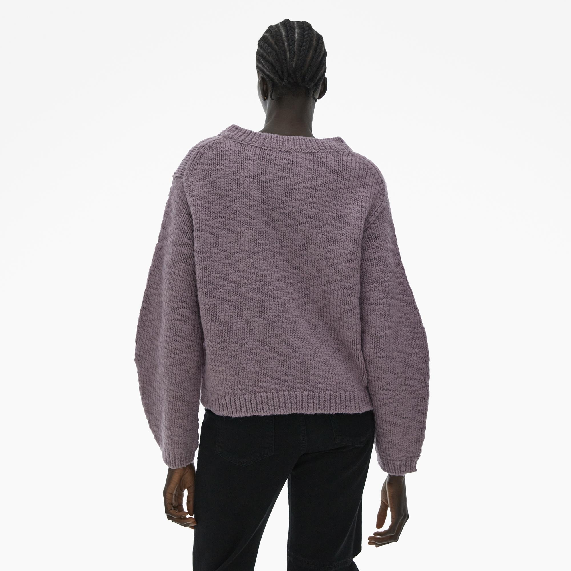 OVERSIZED V-NECK SWEATER - 4