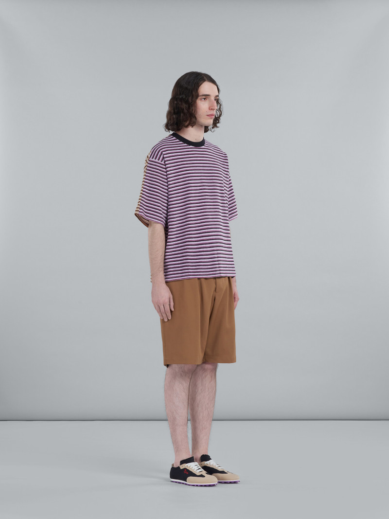 STRIPED VELOUR SHORT-SLEEVED T-SHIRT 5