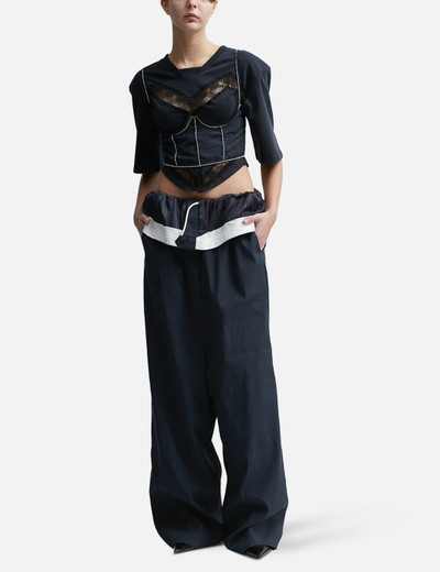 pushBUTTON FOLDED WAIST WIDE PANTS outlook