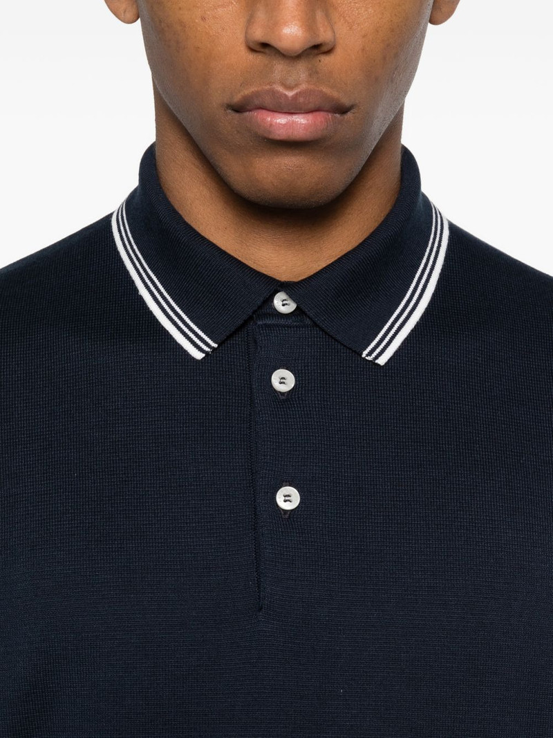 striped-trim polo shirt 5