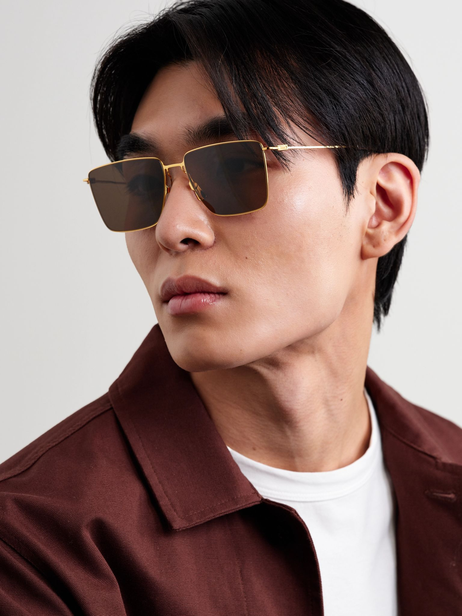 D-Frame Gold-Tone Sunglasses Gold - 2