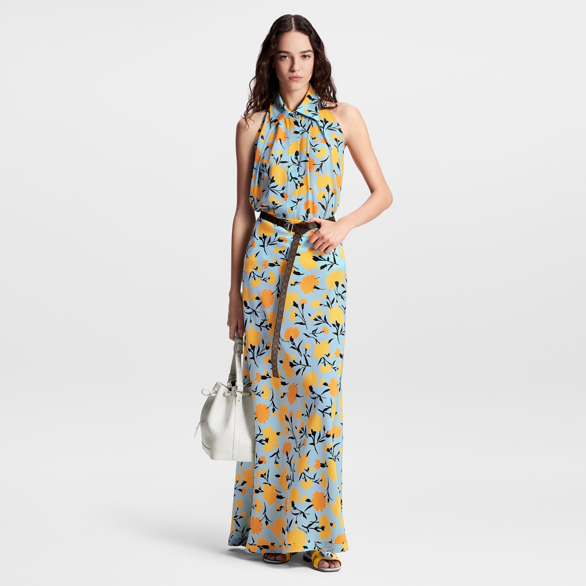 Carnation Print Tailored Halter Top - 4