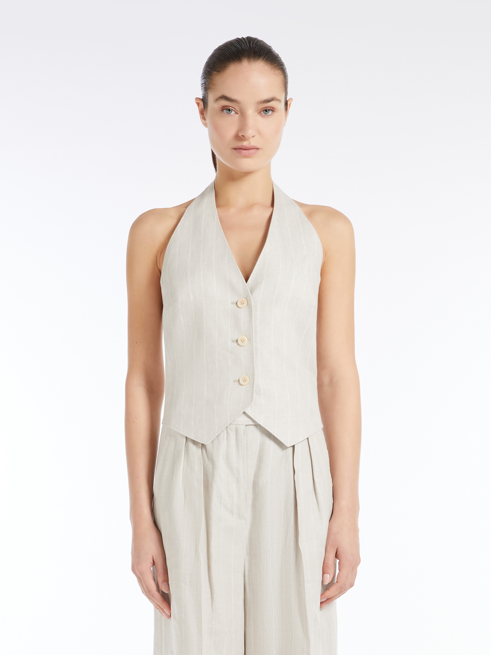 SAURO Linen Batavia waistcoat - 3