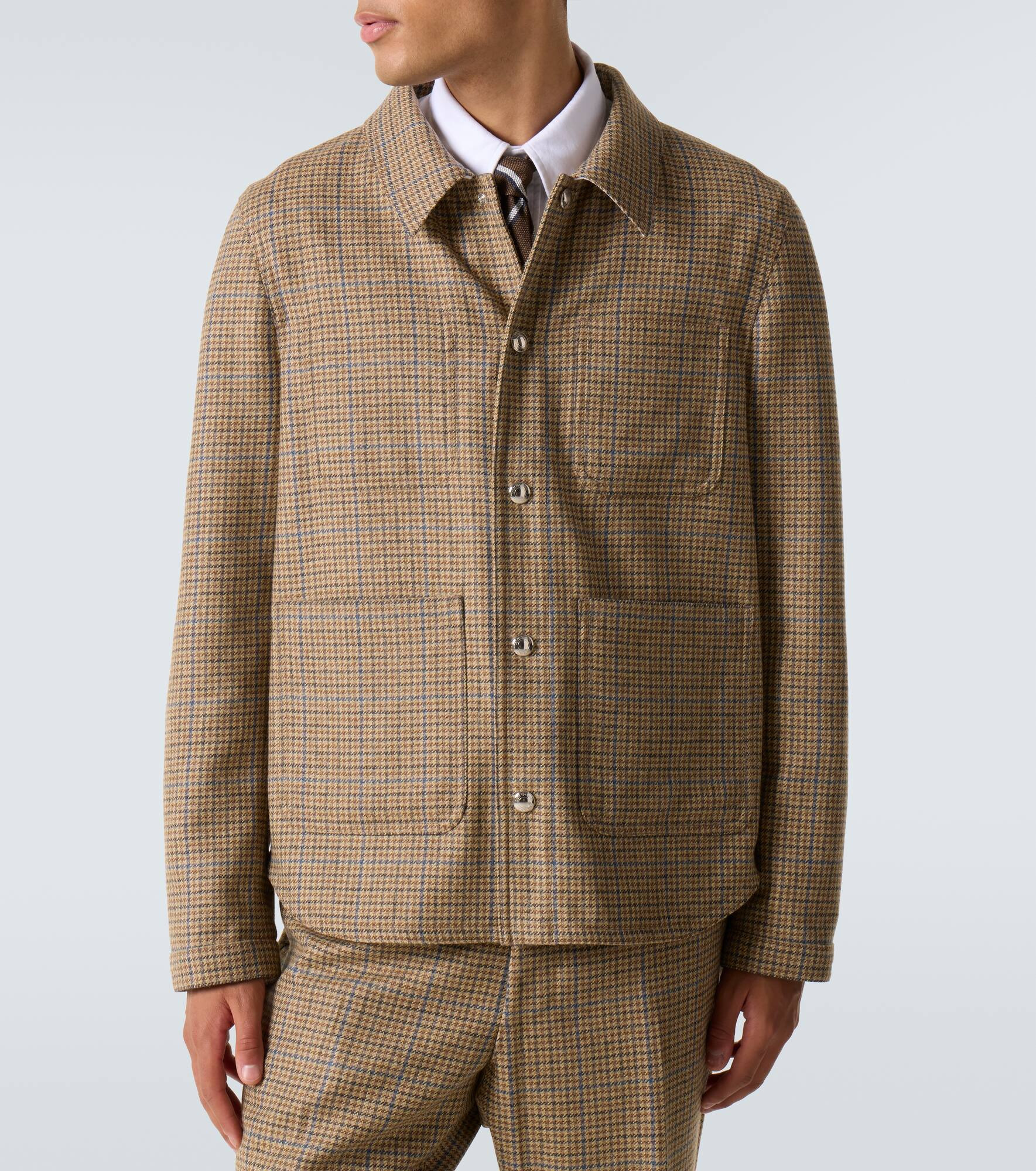 Checked wool tweed overshirt - 3