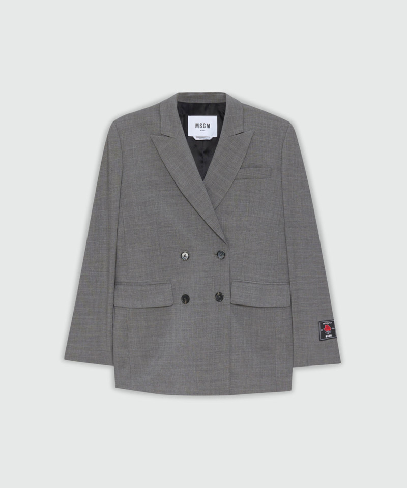 Anthracite double-breasted jacket in cool wool 1