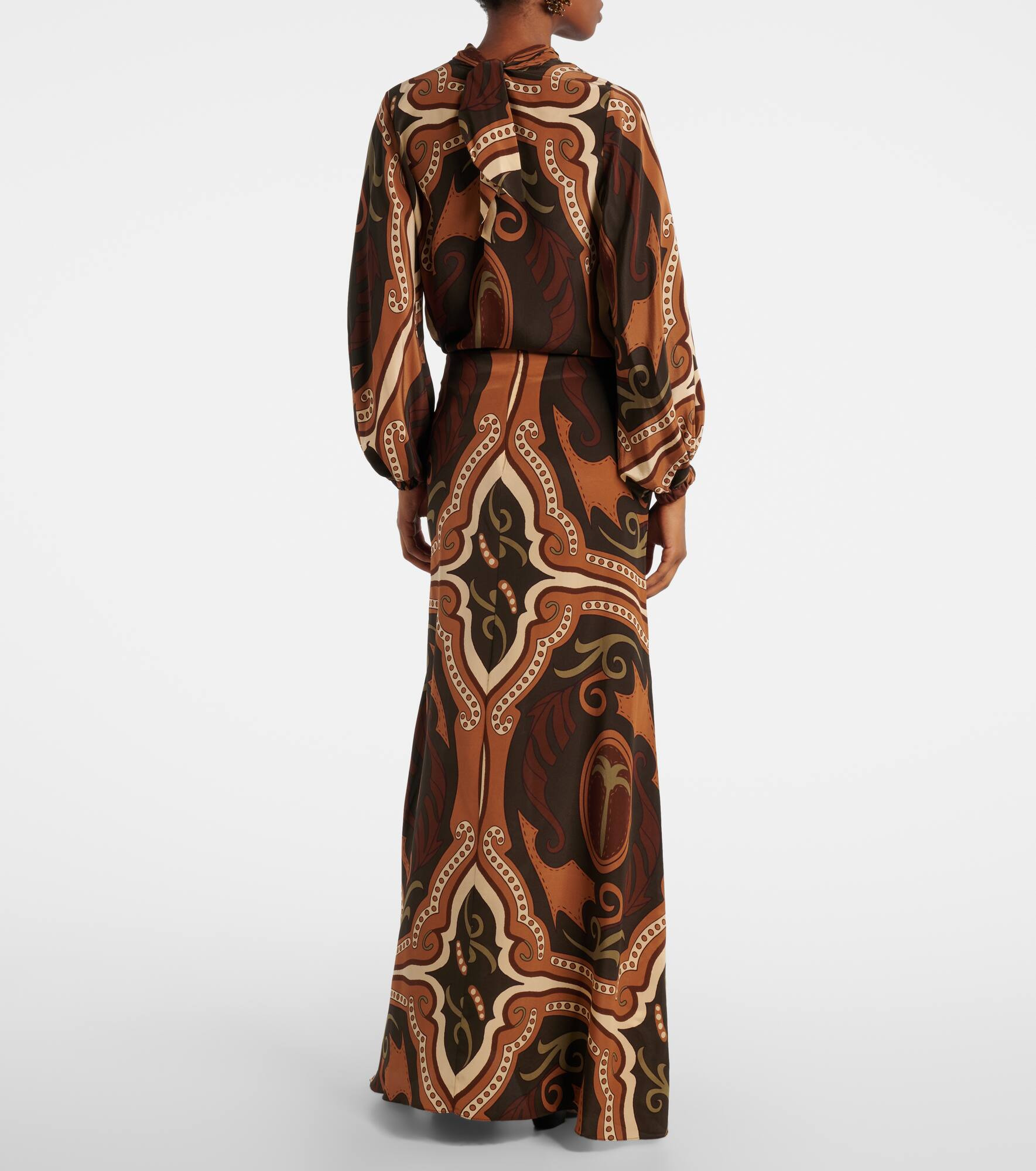 Printed silk maxi skirt - 3