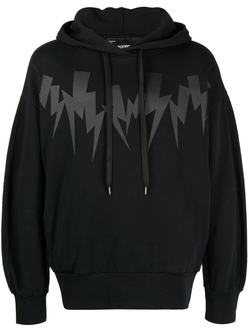Thunderbolt-print cotton hoodie 1