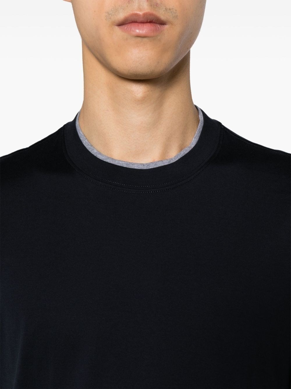 Crew-Neck T-Shirt With Faux-Layering - 5