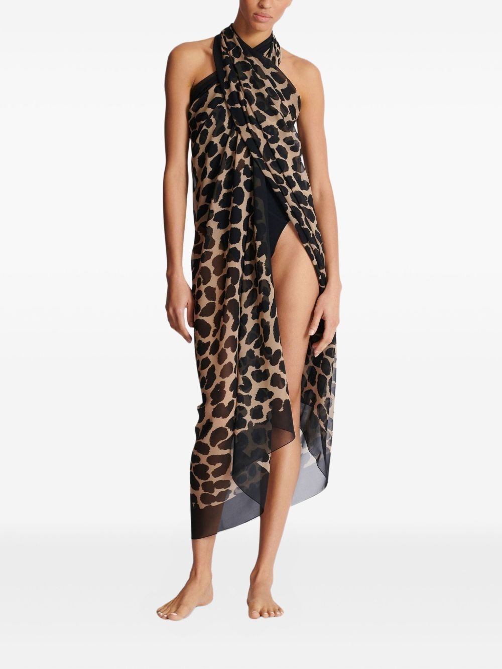 leopard-print cover-up - 2