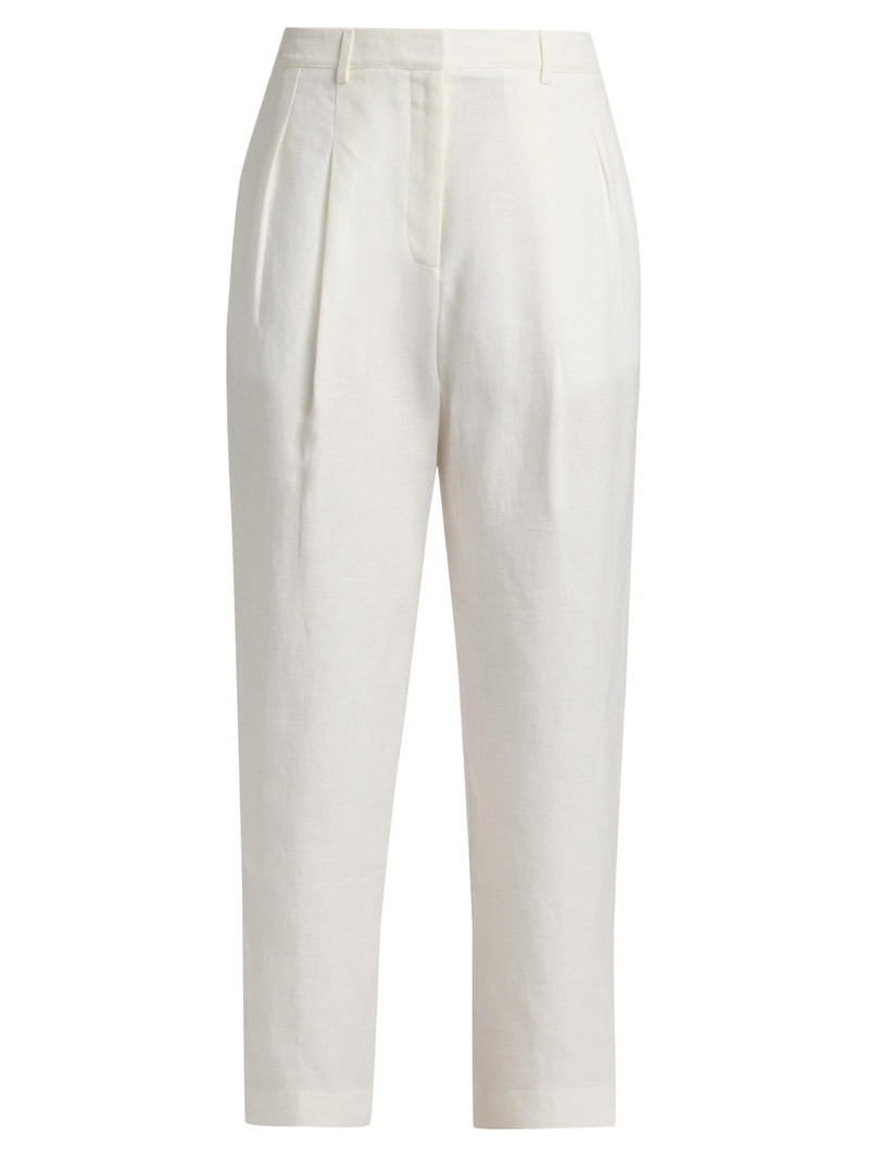 Women's Cornelia St Linen Pleated Pants - Ivoire 1