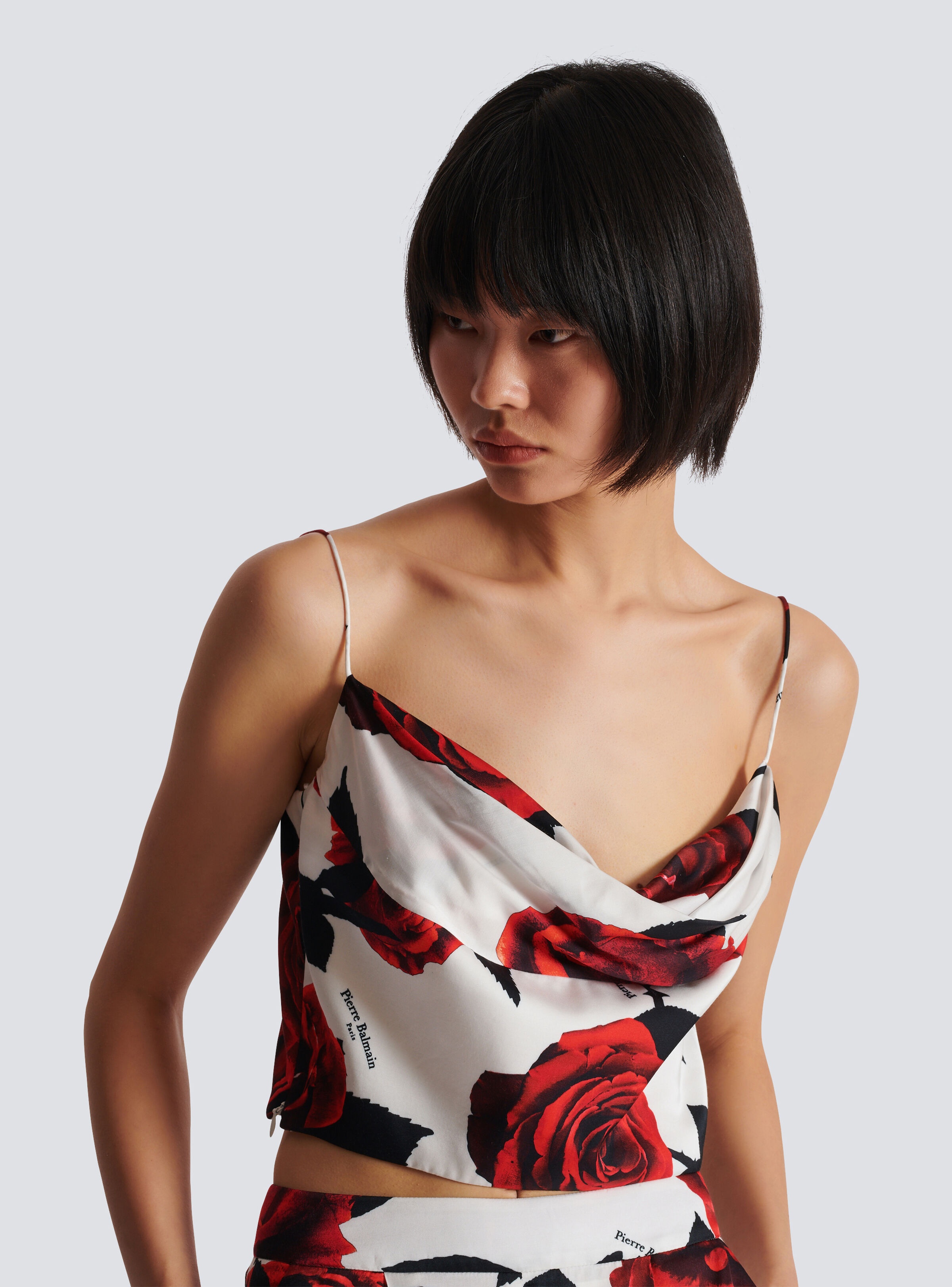 Cami top with Red Roses print - 7
