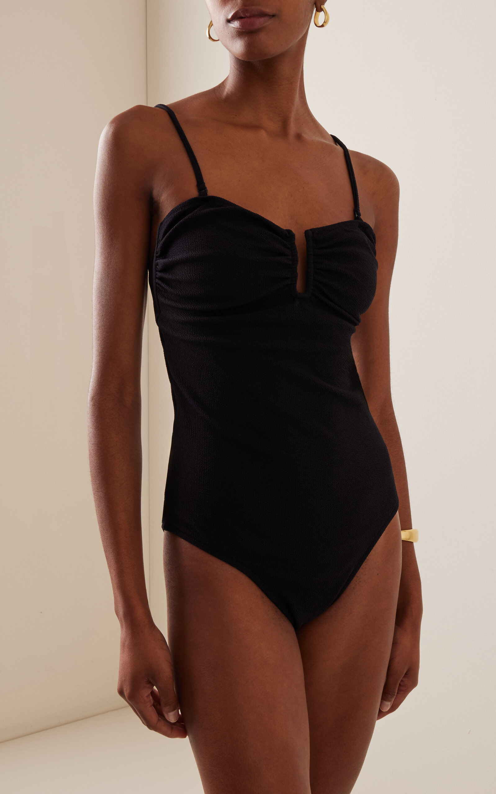 Cocesa Ruched Bustier One-Piece Swimsuit black - 2