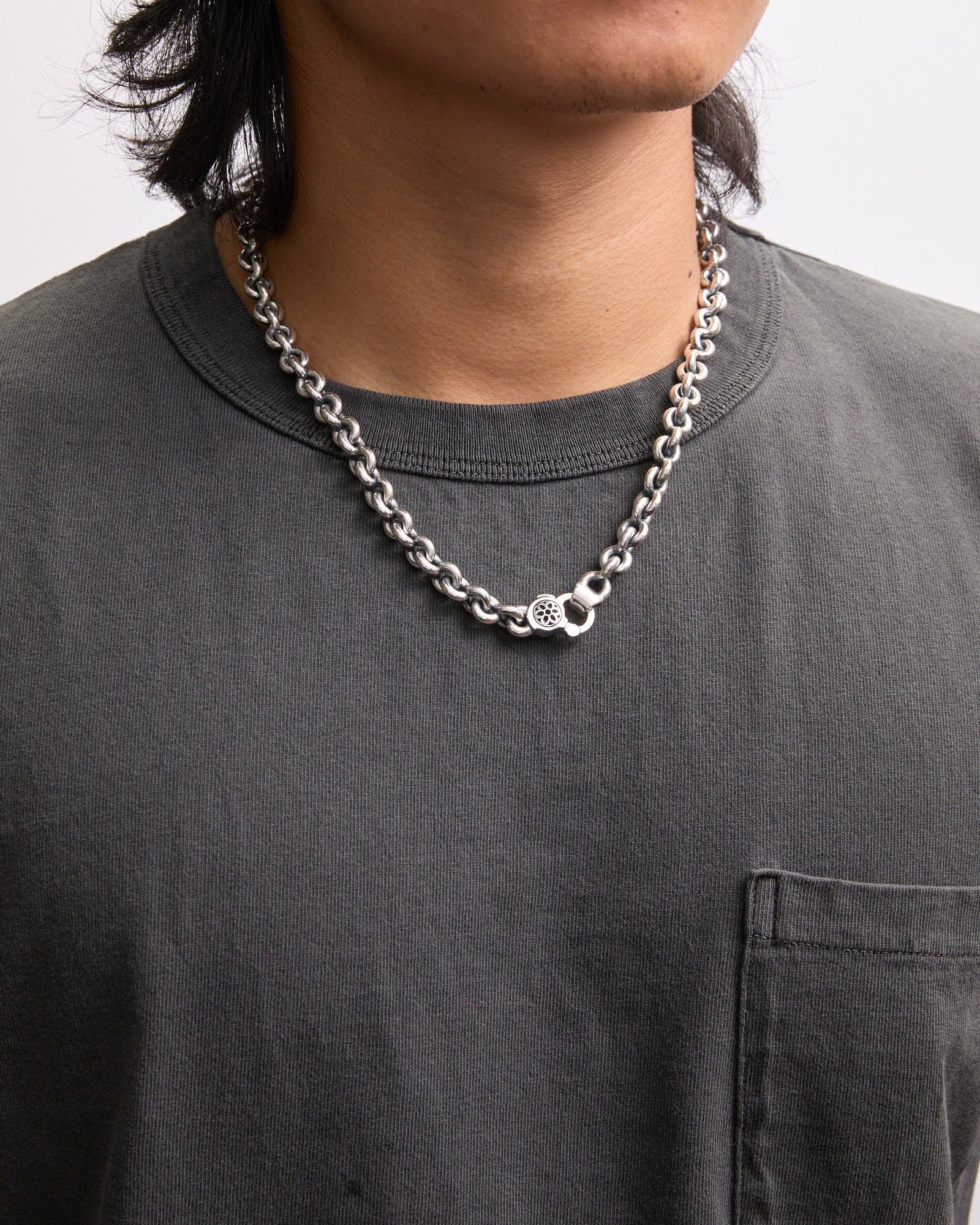 Fin Link Necklace Size A in Sterling Silver - 2