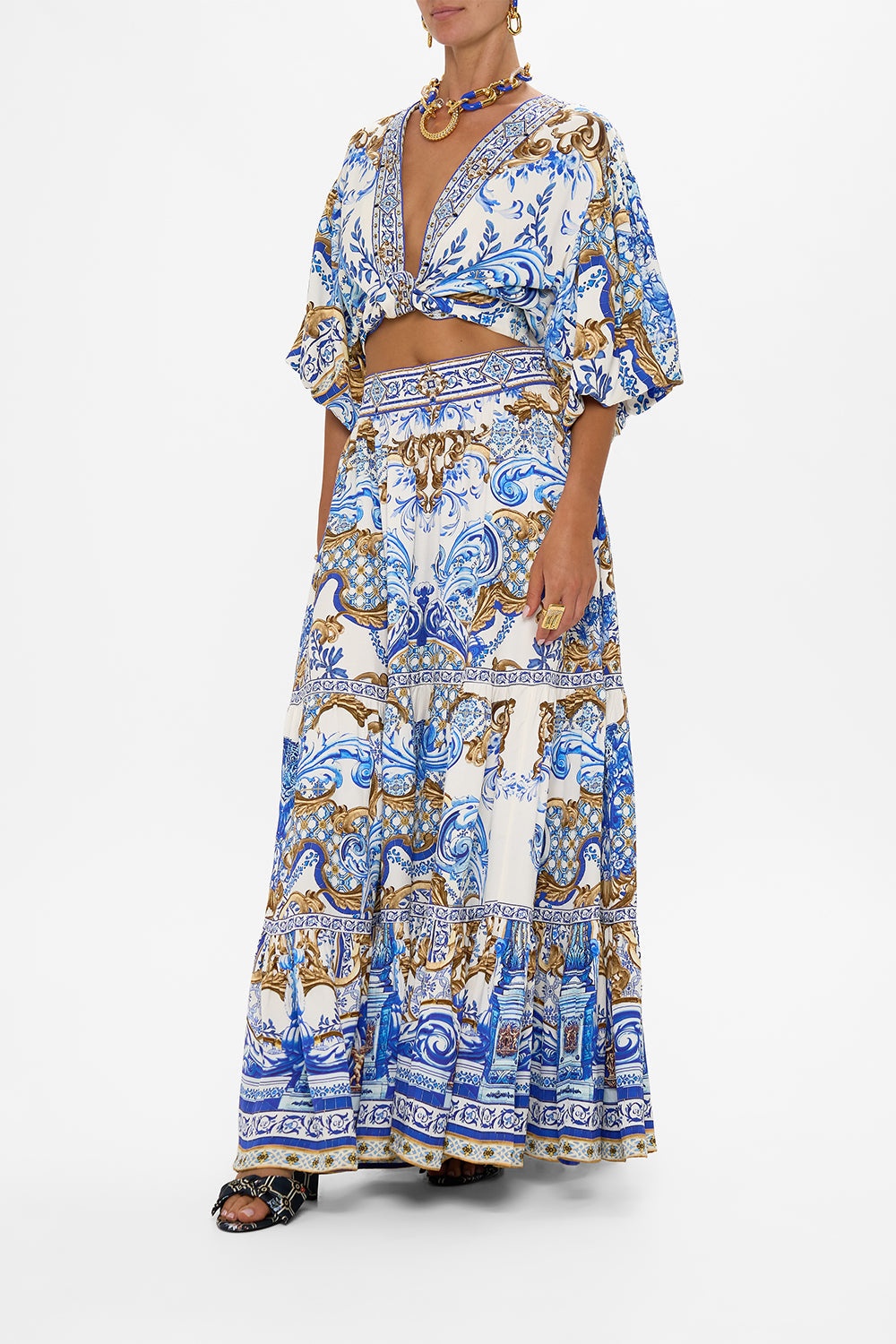 HIGH WAISTED TIERED SKIRT - 4