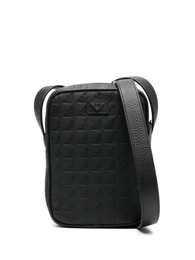 embossed-logo messenger bag 1