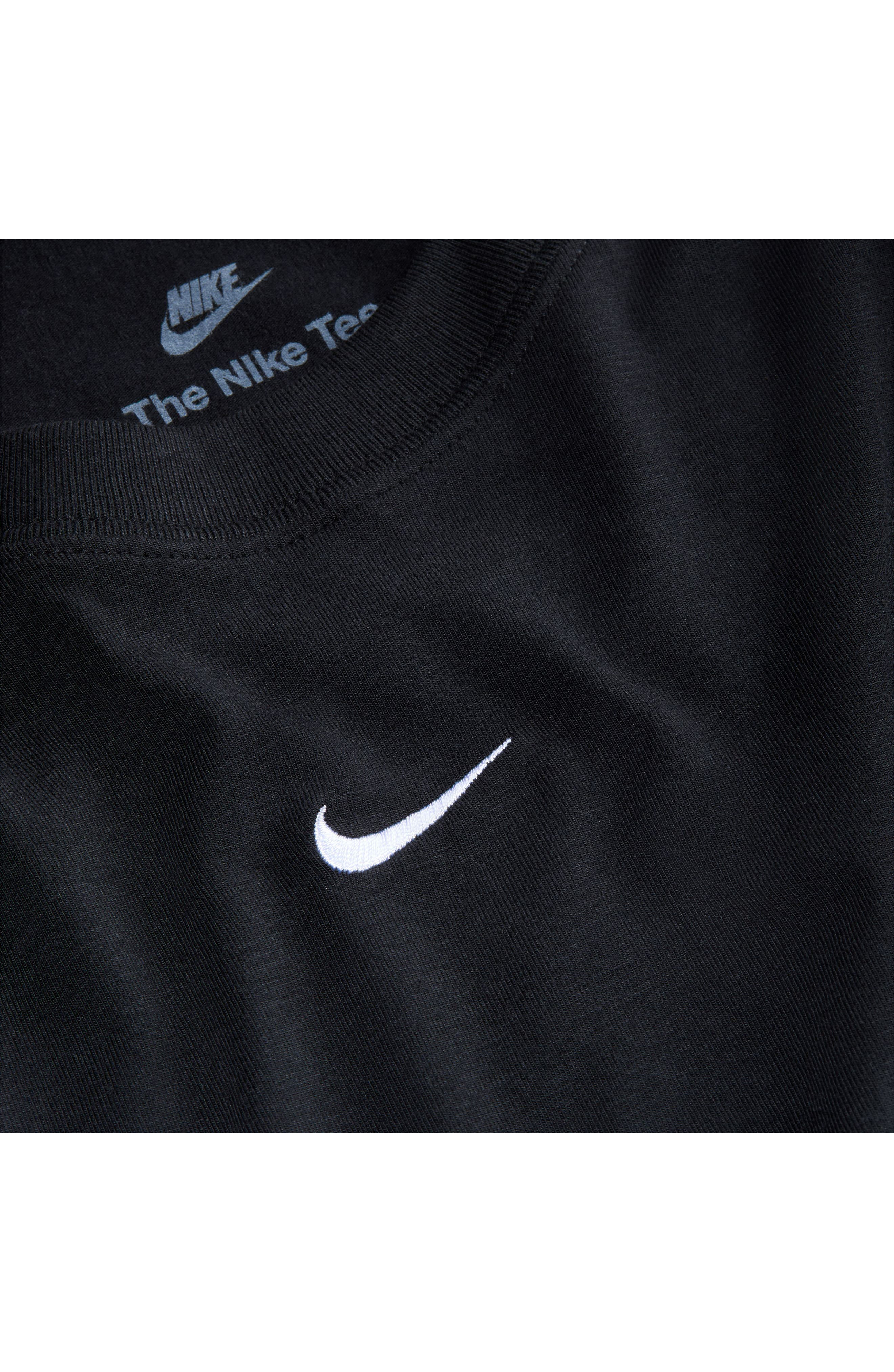 Nike Sportswear Club Chill Knit Mod Crop T-Shirt in Black/White at Nordstrom - 6