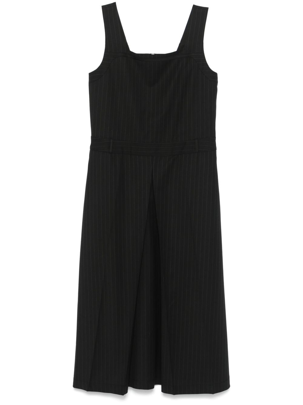 inverted-pleat midi dress - 1