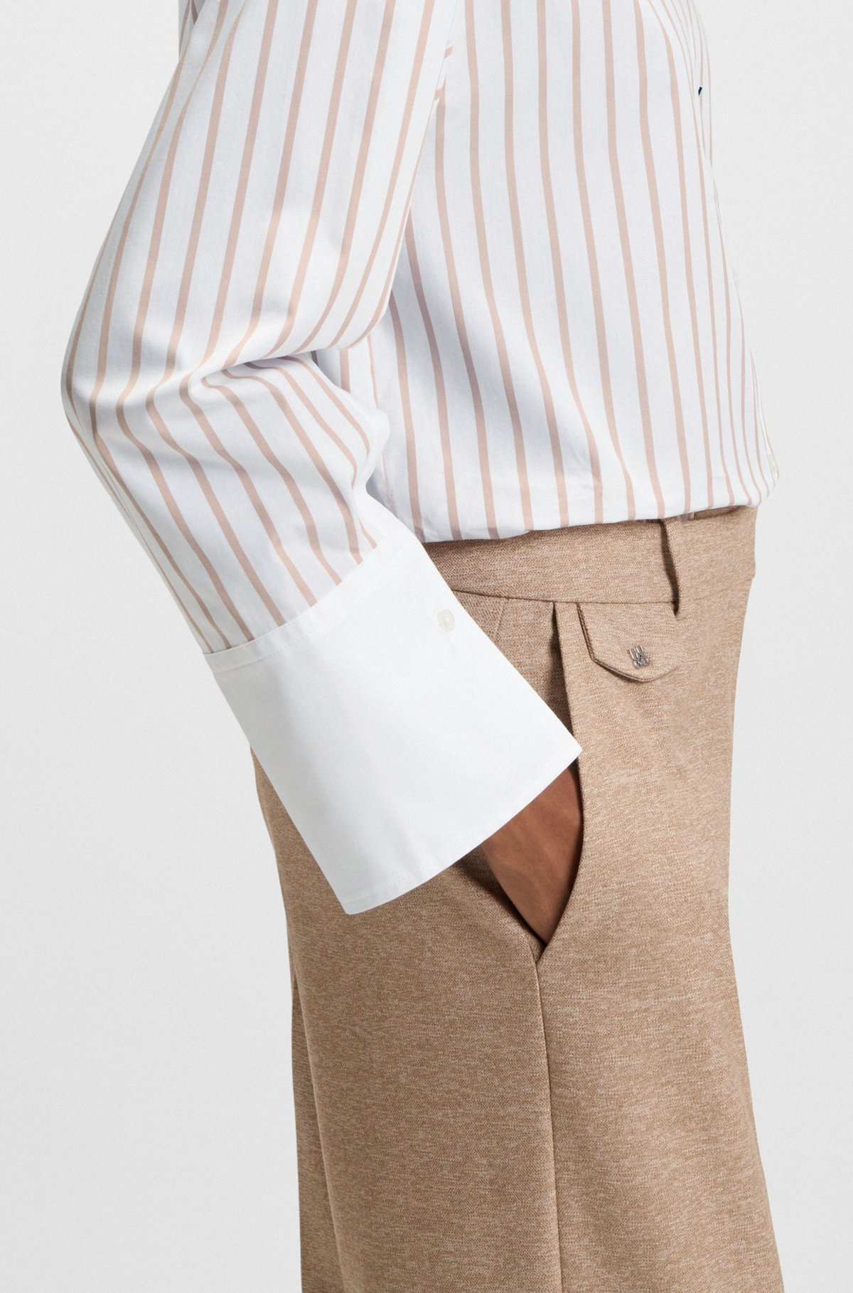 STRIPED BLOUSE IN COTTON POPLIN WITH CONTRAST TRIMS - 6