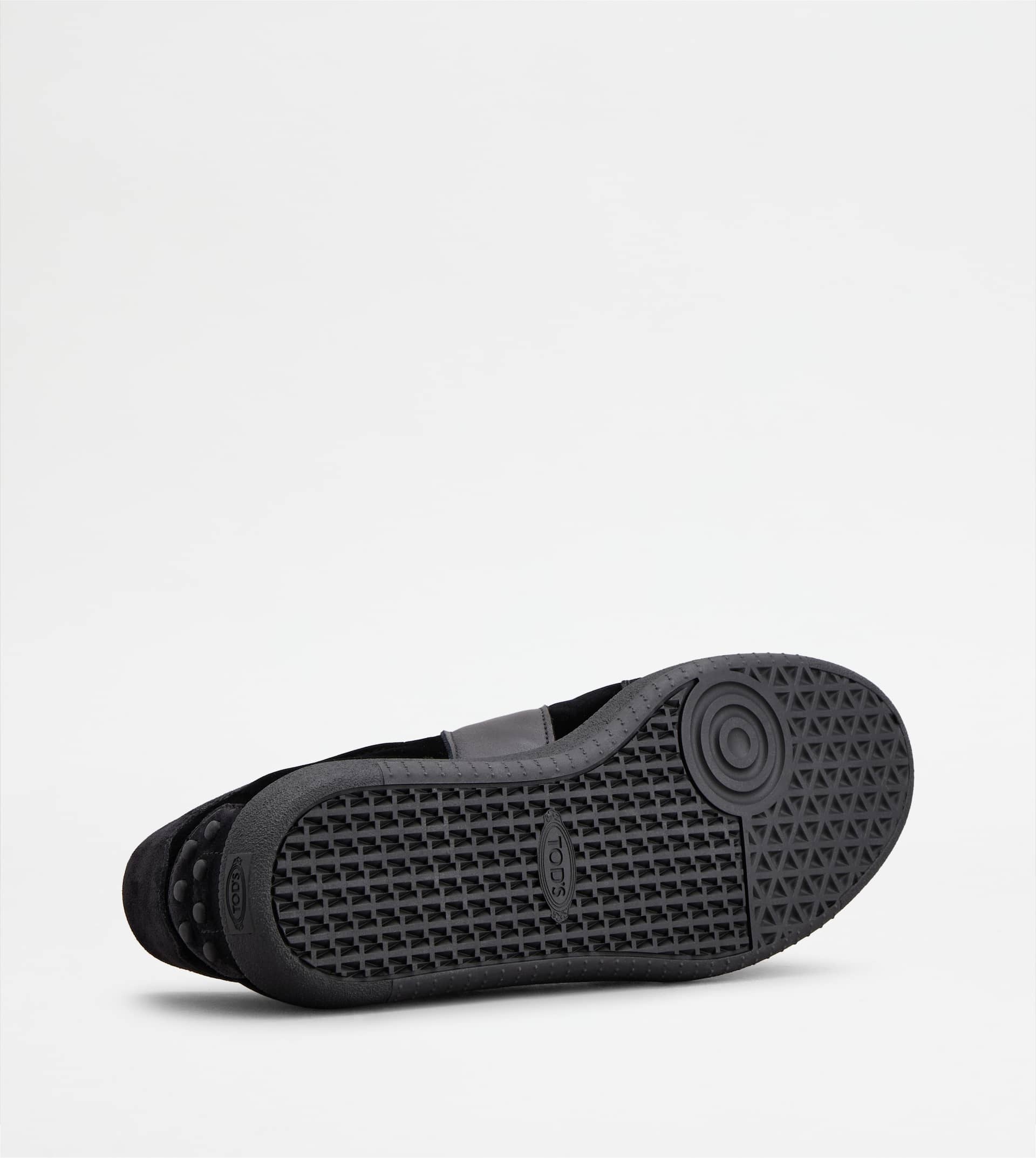 TOD'S TABS SNEAKERS IN FABRIC AND SUEDE - BLACK - 4