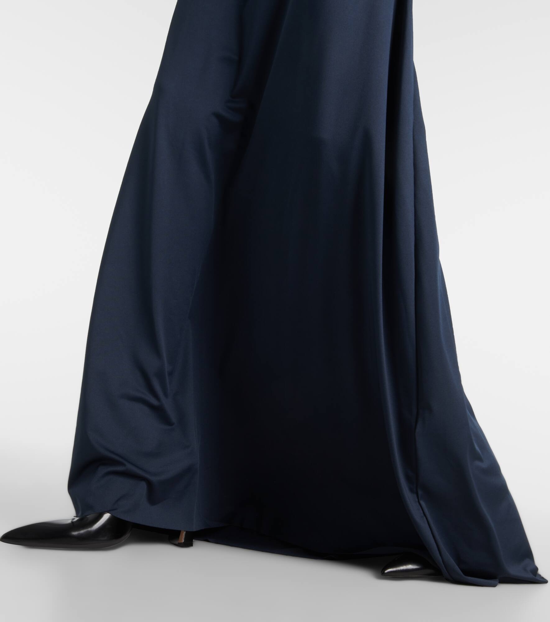 Asymmetric ruched jersey gown - 5