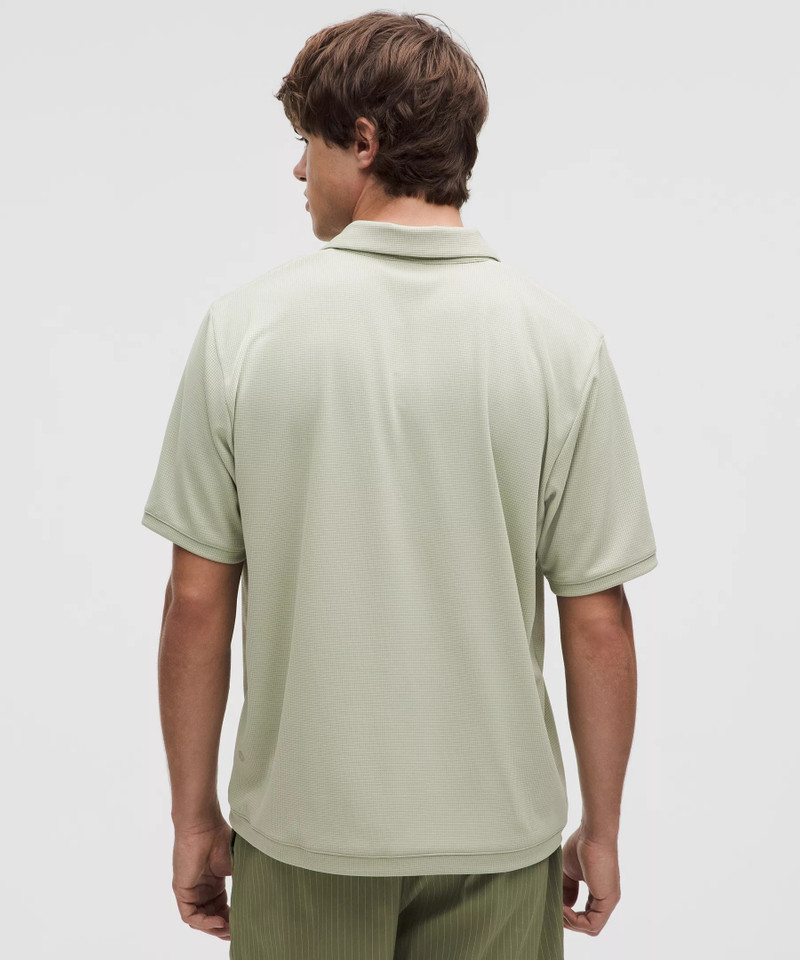 Textured Mesh Short-Sleeve Polo Shirt 4