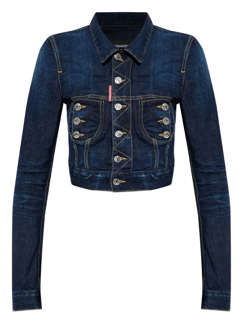 cropped denim jacket - 1