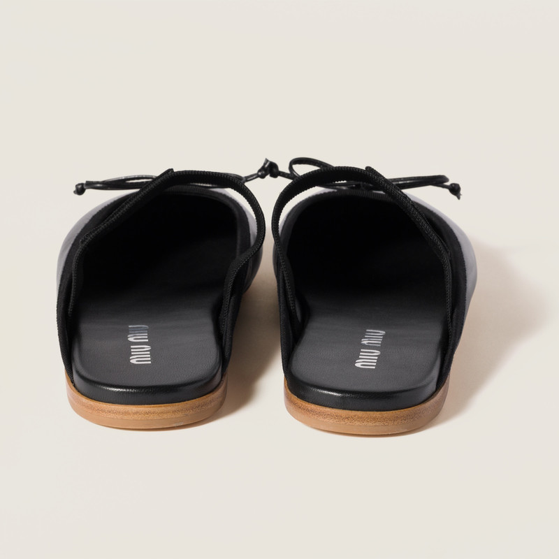 Miu Miu Leather ballerina mules outlook