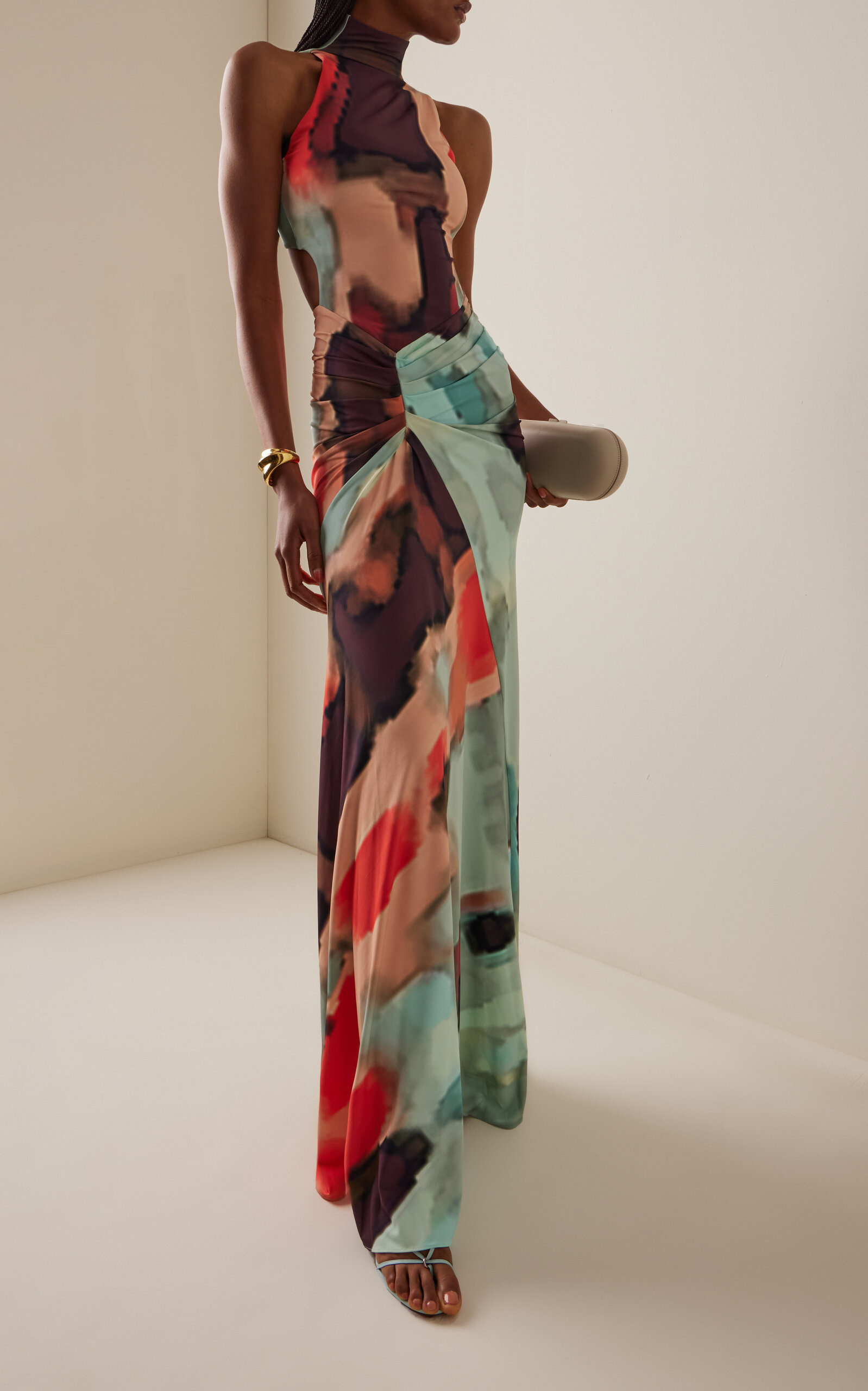 Exclusive Frances Open-Back Printed Jersey Maxi Dress multi - 3