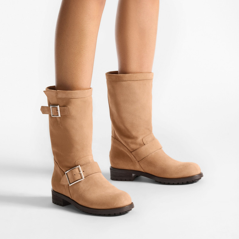 JIMMY CHOO Biker Mid
Toffee Velvet Suede Ankle Boots outlook
