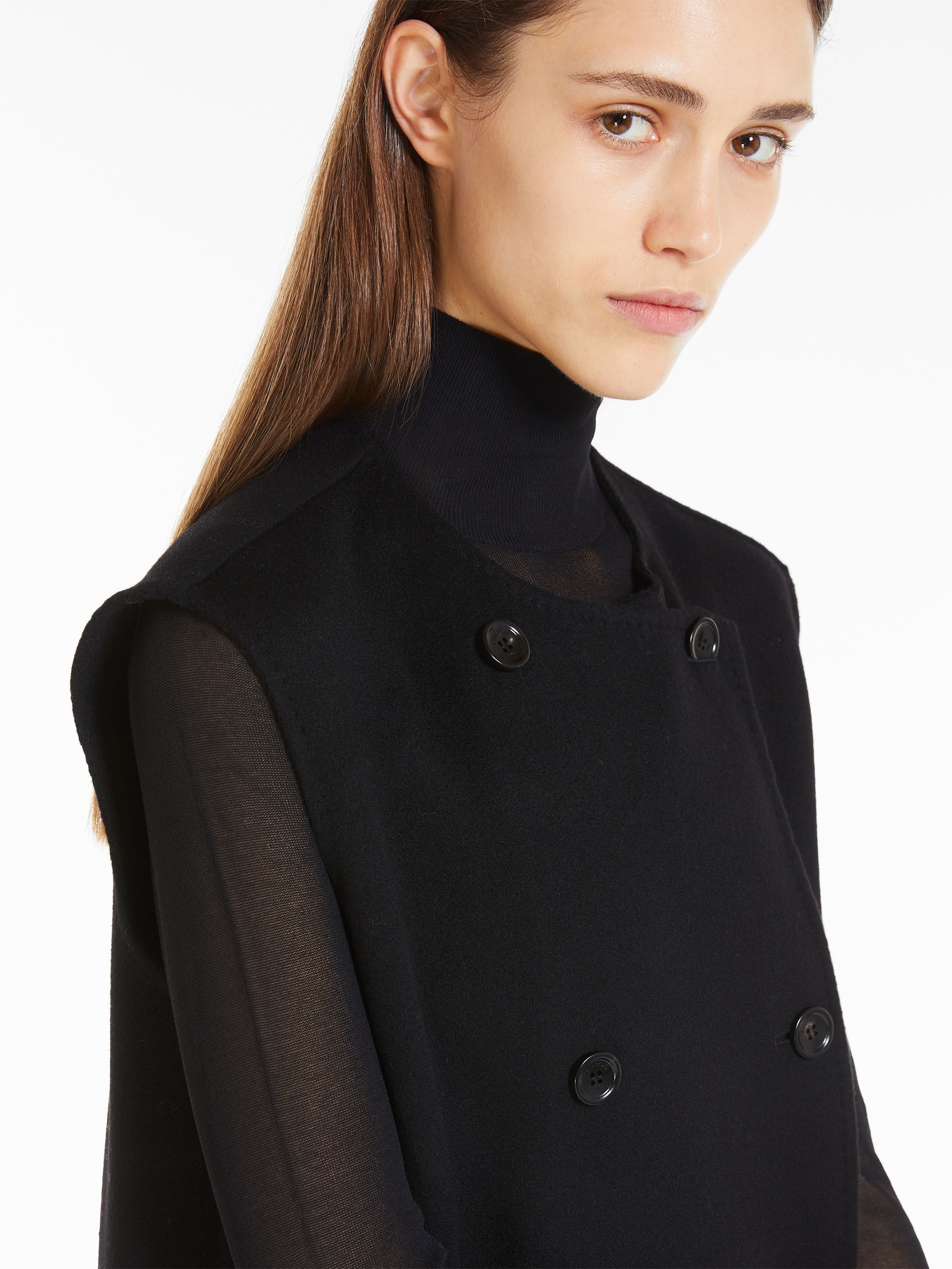 PLAVA Wool and cashmere long gilet - 5