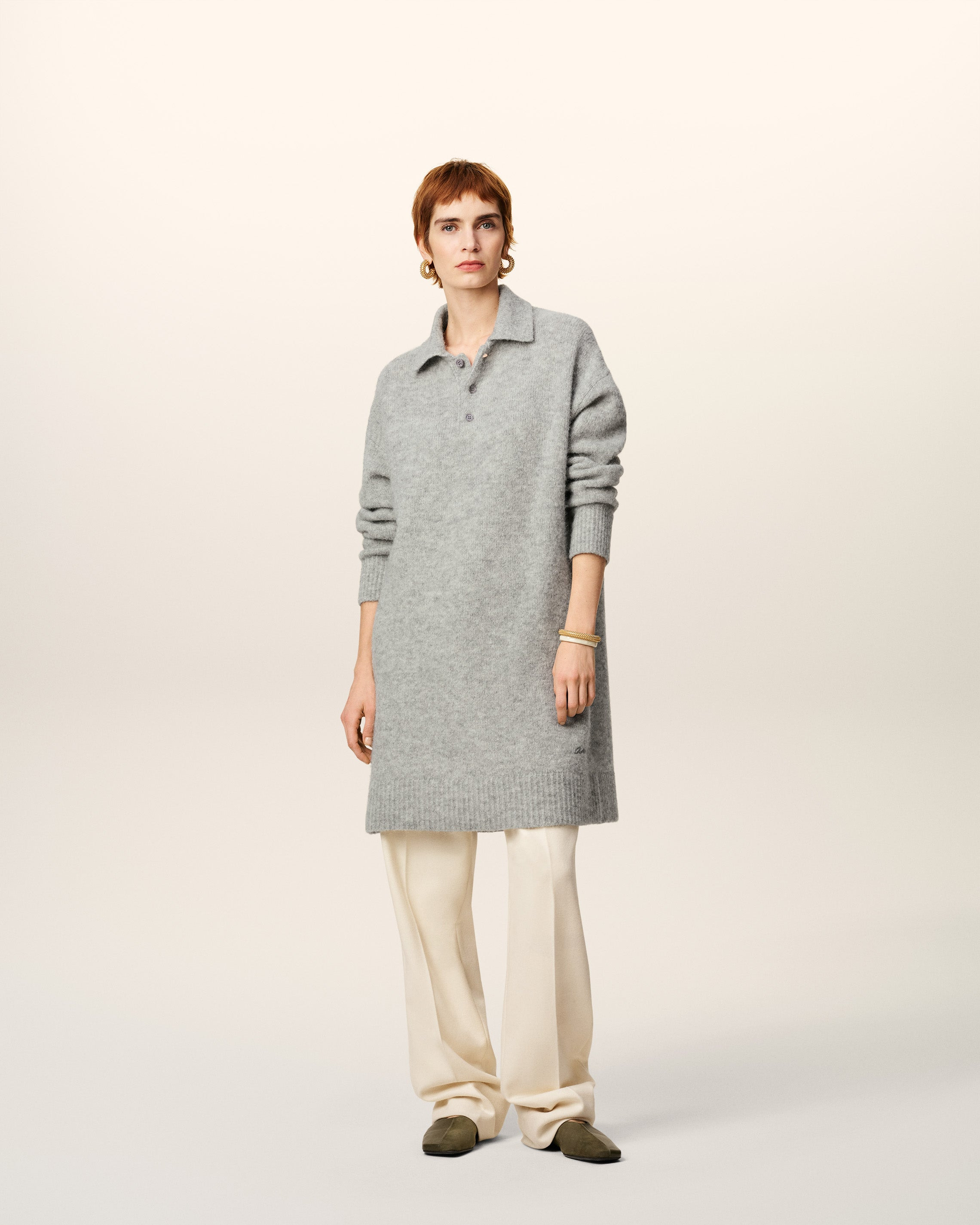 GREY ALPACA AMI POLO DRESS - 2