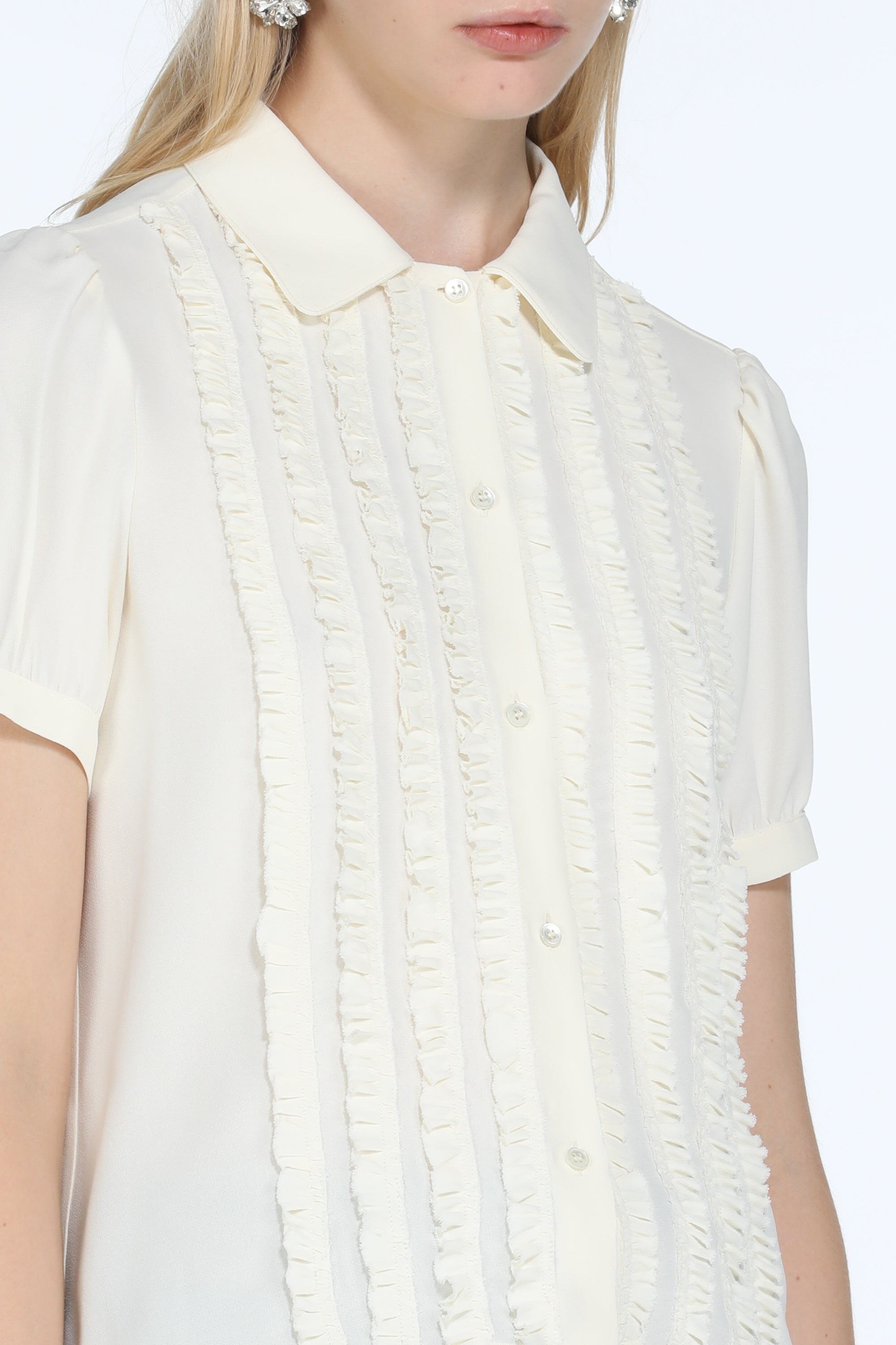 RUFFLED SHORT-SLEEVE SHIRT - 5