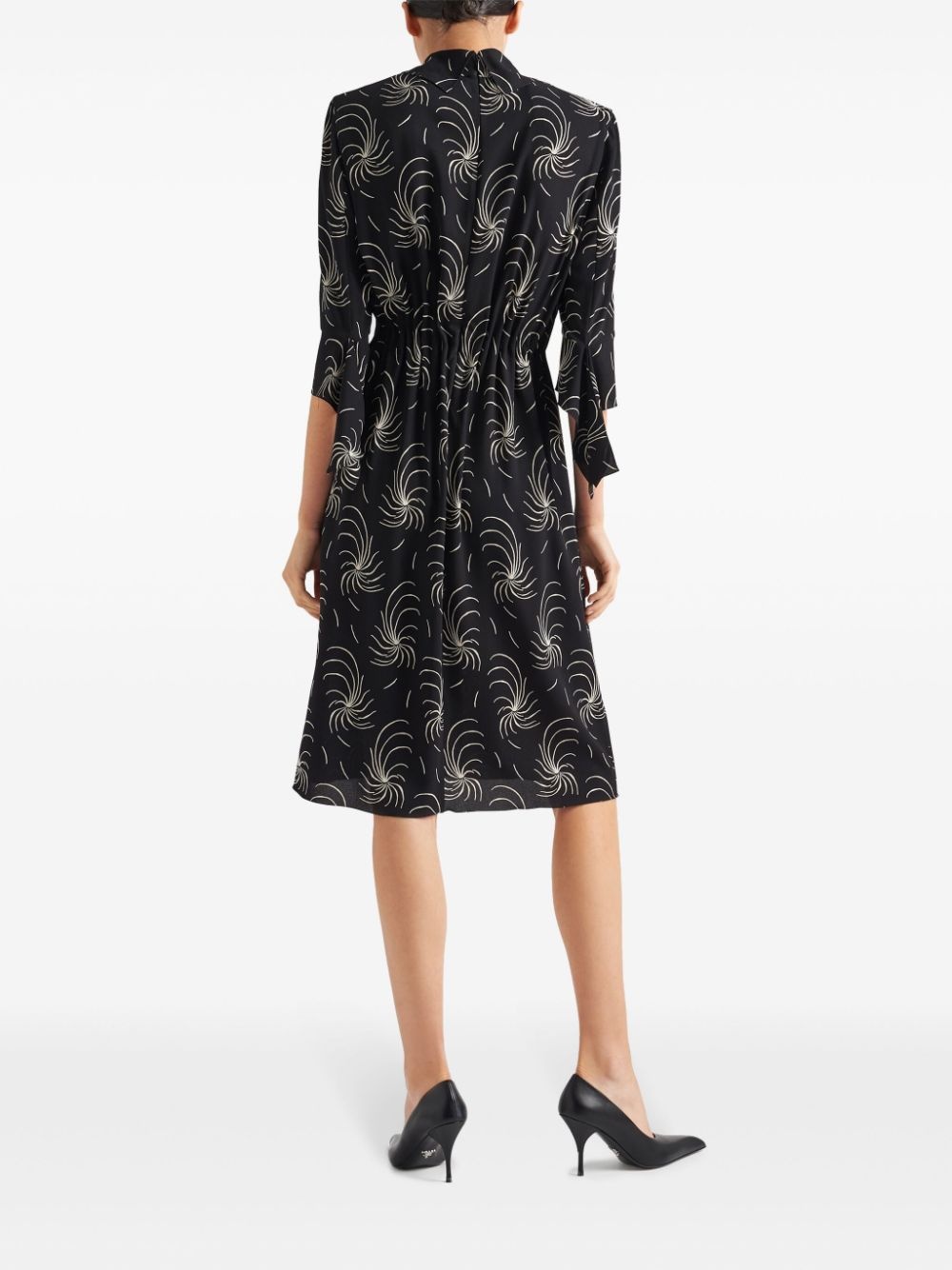 graphic-print crepe shirtdress - 3