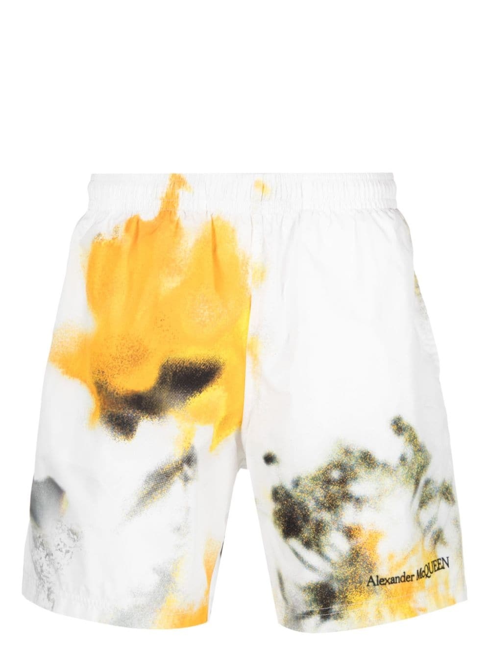 Obscured-flower-print swim shorts - 1
