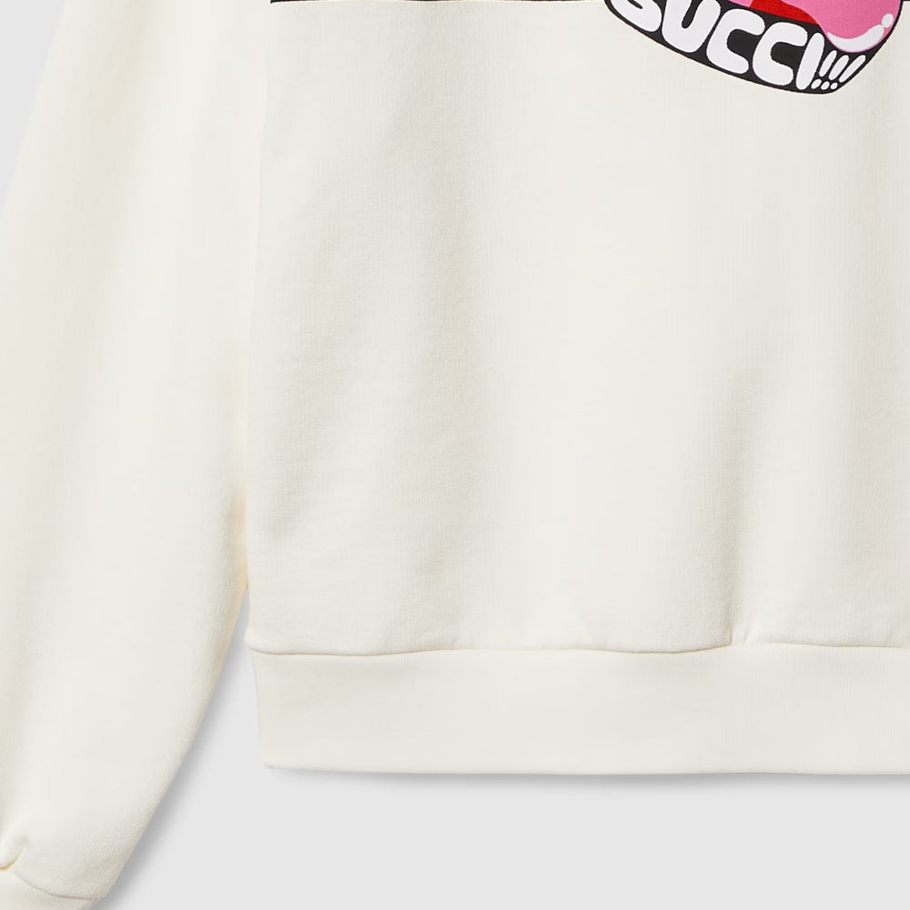 Gucci Cotton Jersey Sweatshirt With Gucci Print 'Off White' 768530-XJGI6-9095 - 6