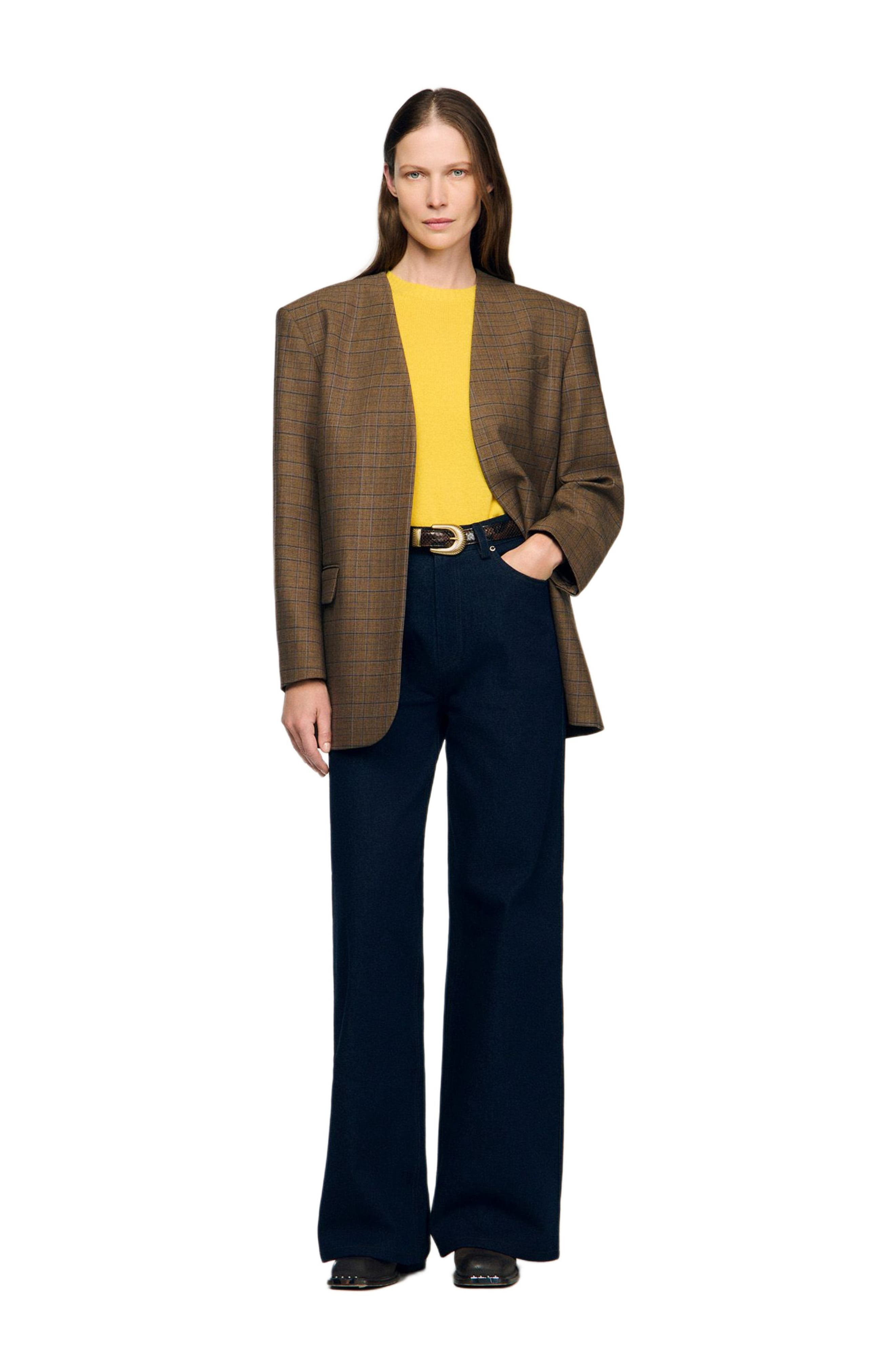 SANDRO Short-sleeve sweater in Gold Yellow at Nordstrom - 7