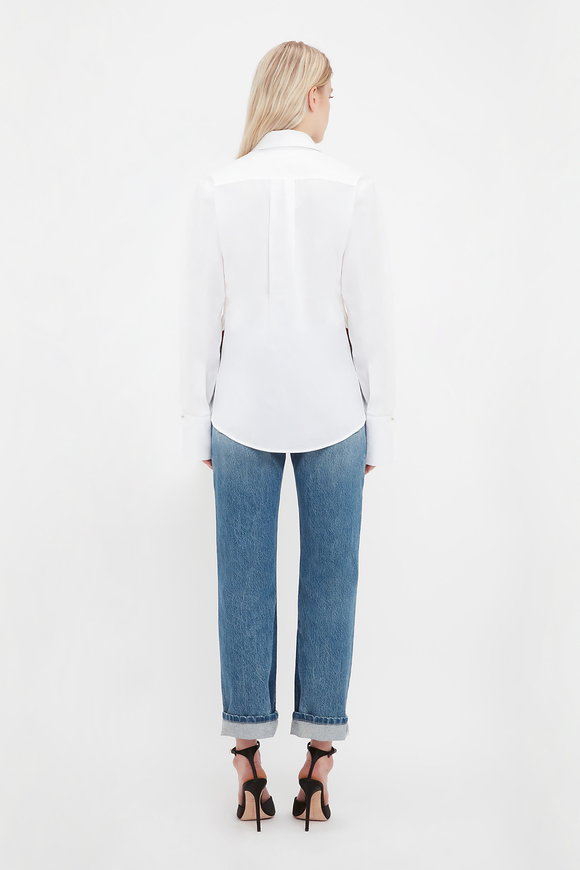 Pleat Detail Shirt In White - 3