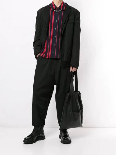 Yohji Yamamoto appliqué drop-crotch trousers outlook