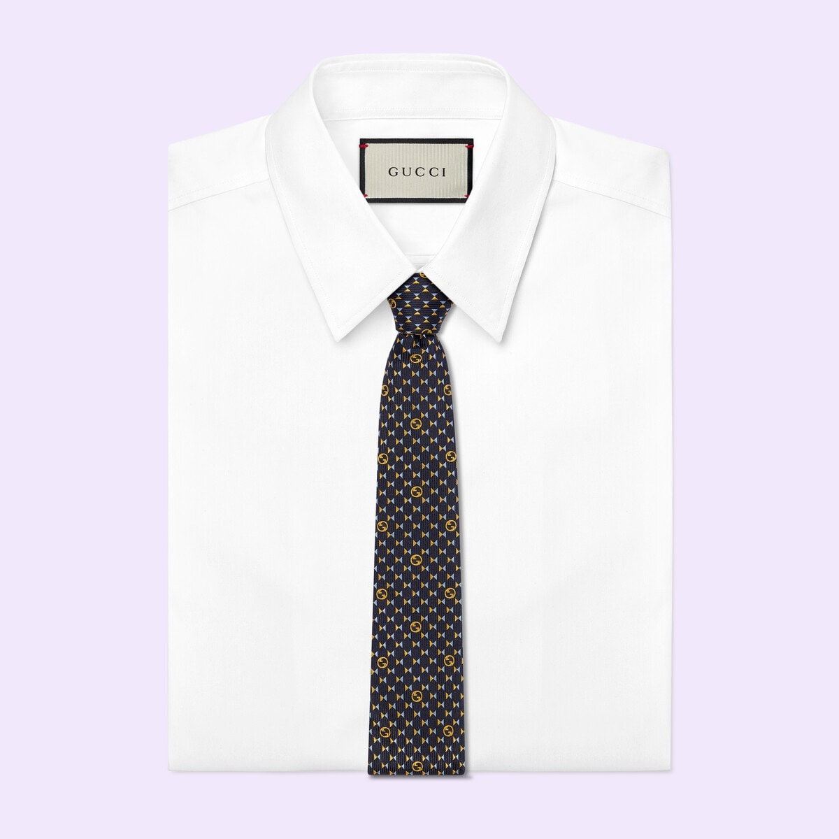 Round Interlocking G silk tie - 2