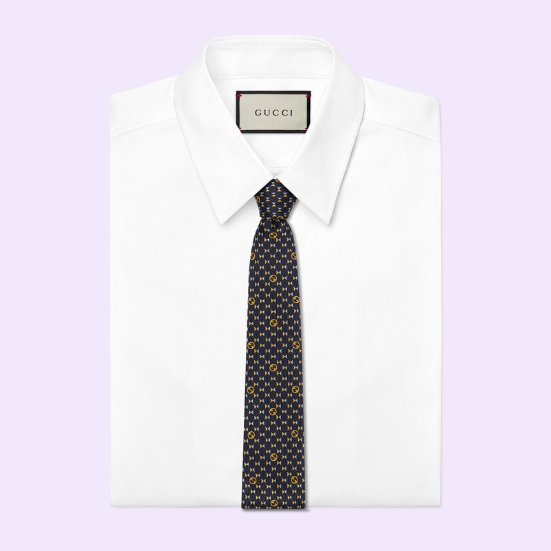 GUCCI Round Interlocking G silk tie outlook