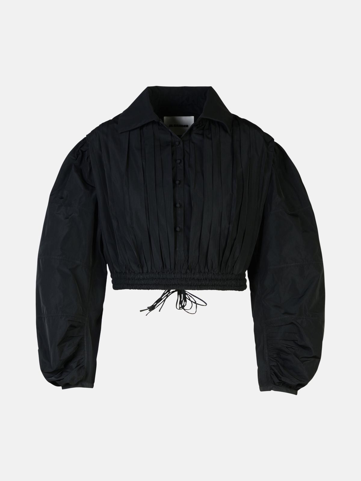 BLACK POLYESTER BLOUSE - 1