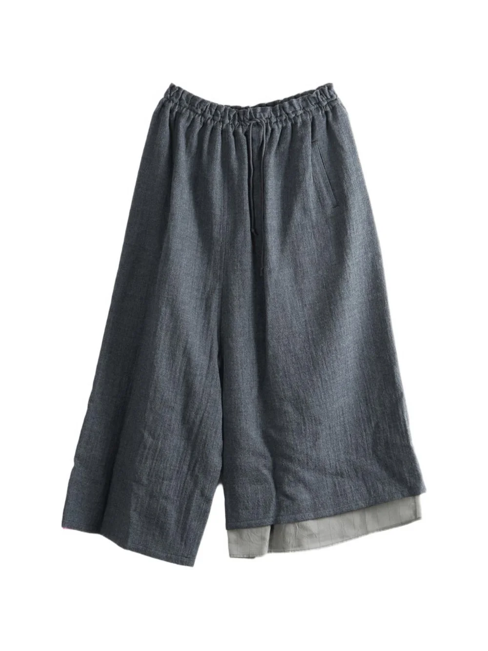 drawstring layered trousers - 1