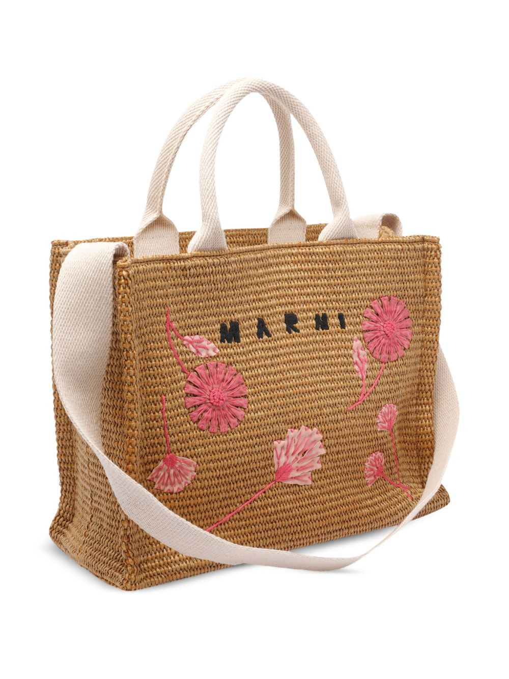 medium embroidered-floral tote bag - 3