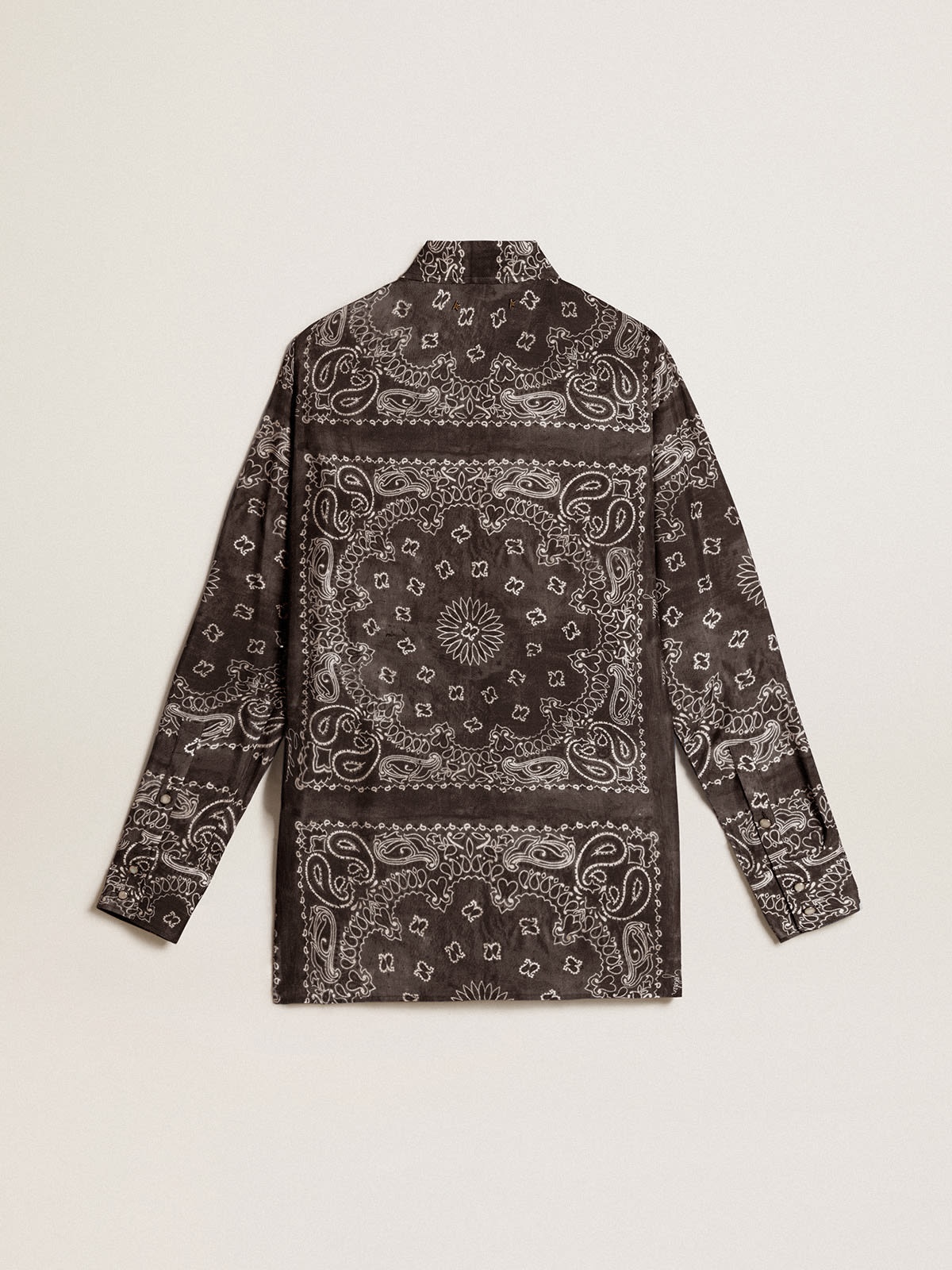 Pajama shirt in anthracite gray with paisley print - 6