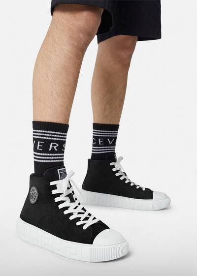 VERSACE Greca Suede High-Top Sneakers outlook