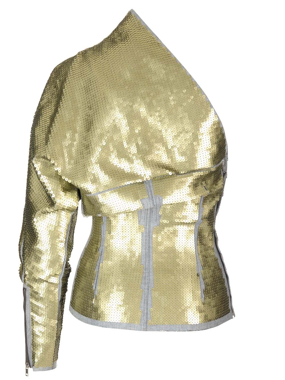 One-Sleeved Top With Sequins Tops Yellow - 2